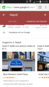 Google destinations - scegli hotel