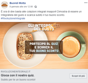 Buondì Motta pubblicità su Facebook